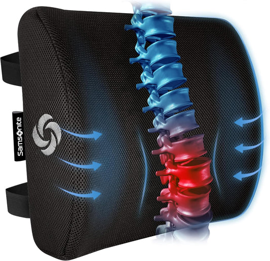 Memory Foam Lumbar Support Pillow for Office Chair, Gaming Chair, or Automotive Use, Ergonomic Back Cushion, Home Office Essentials for Sitting Comfort and Posture Relief Back Support
