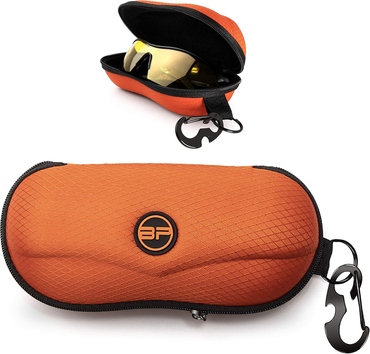 Sunglasses Case Semi Hard EVA Shell with Metal Hanging Hook Belt Clip Sun Glasses Storage