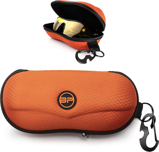 Sunglasses Case Semi Hard EVA Shell with Metal Hanging Hook Belt Clip Sun Glasses Storage