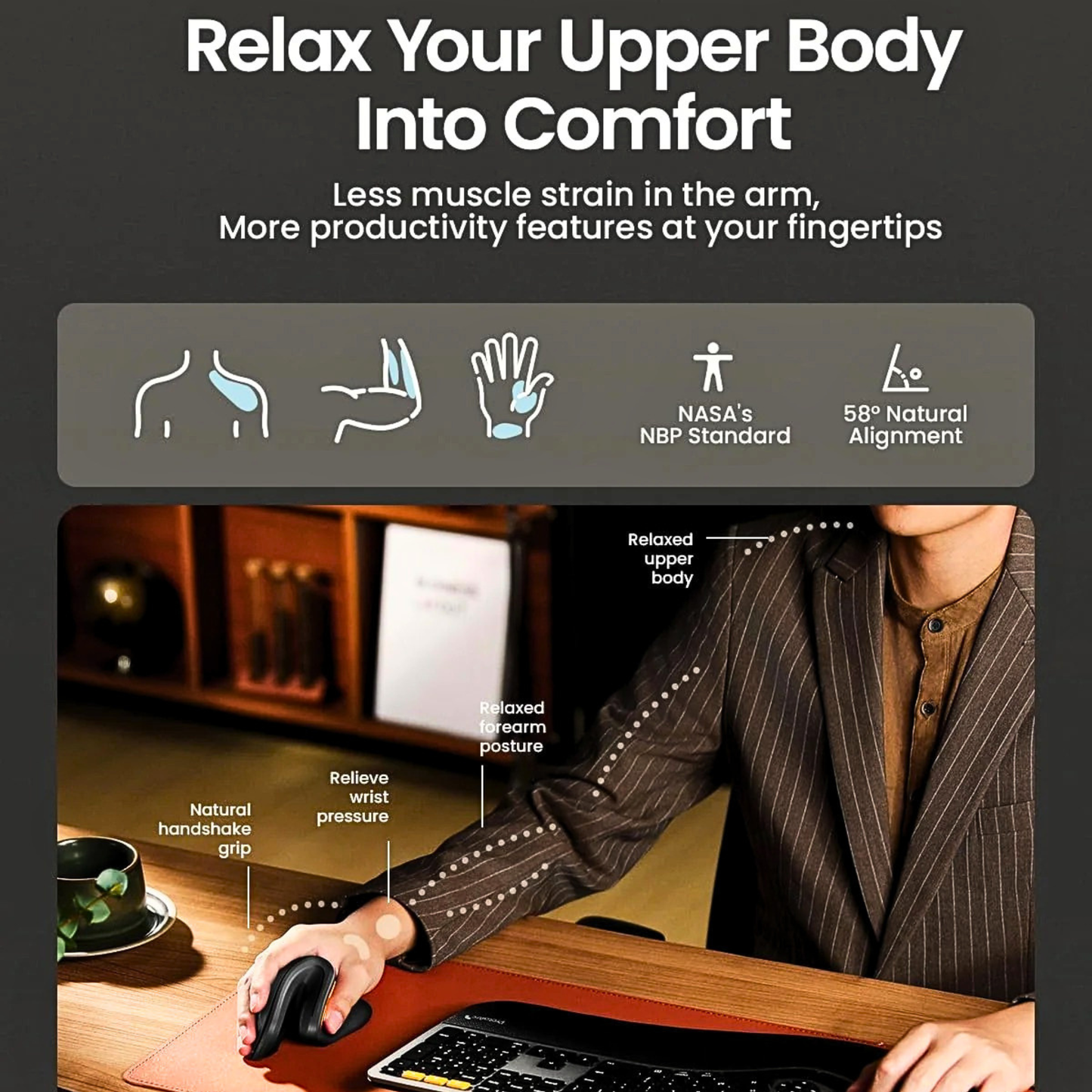 ProtoArc Wireless Ergonomic Vertical Mouse