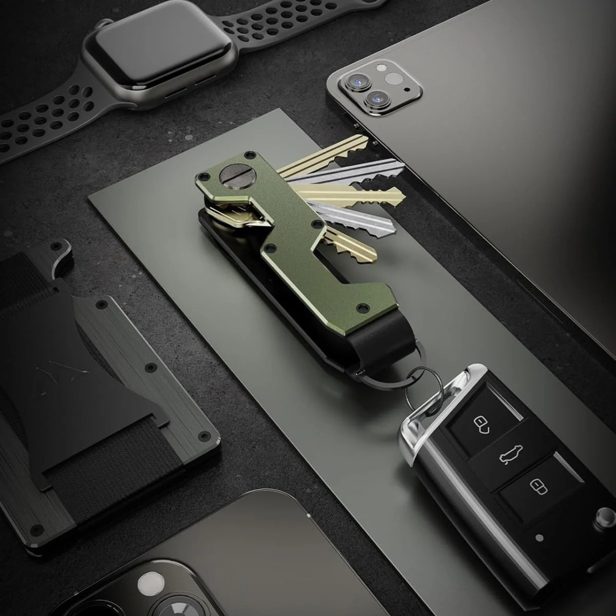 Minimalist Metal Key Organizer and Compact Holder
