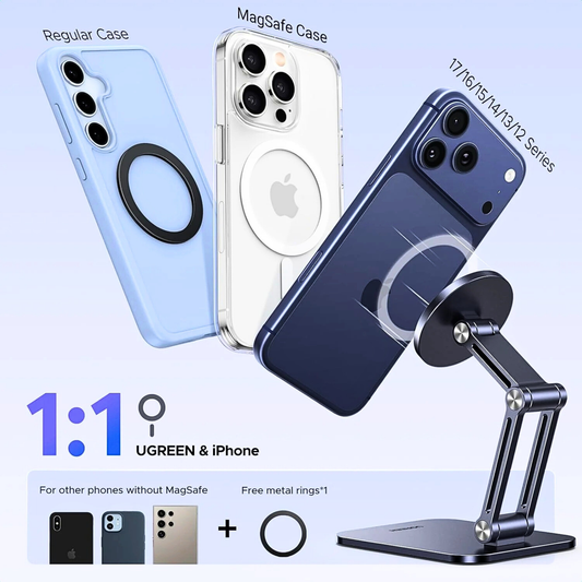 Magnetic Cell Phone Stand With Adjustable Arms
